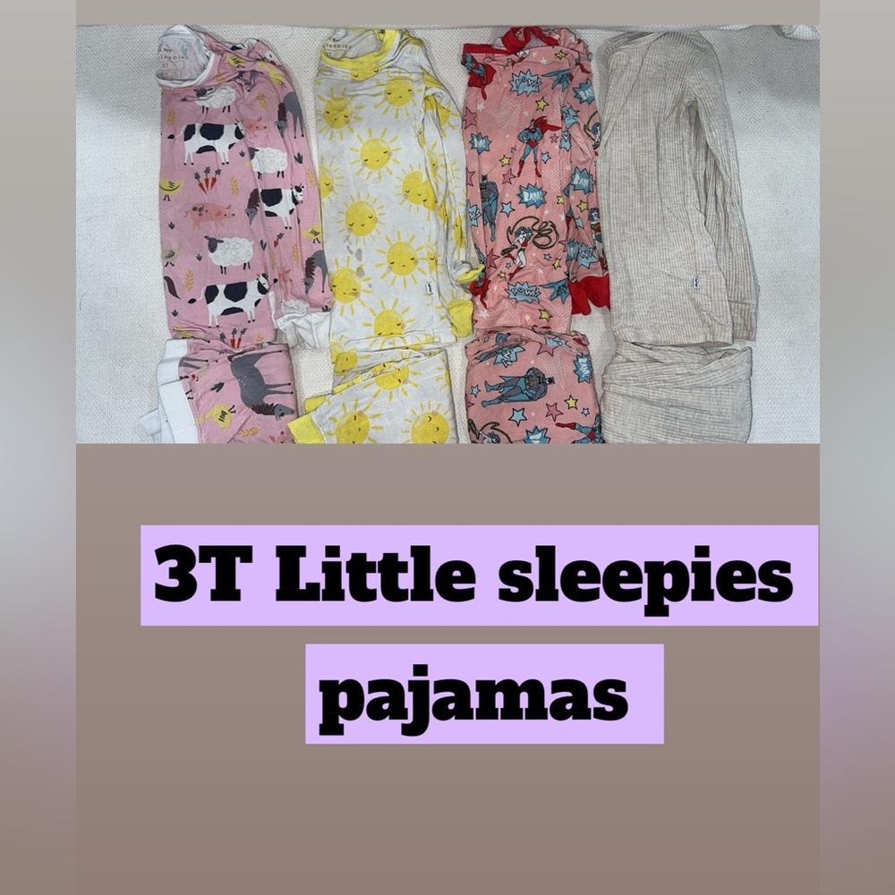 Little Sleepies Kids Pajama Set - Pink, Yellow, Beige